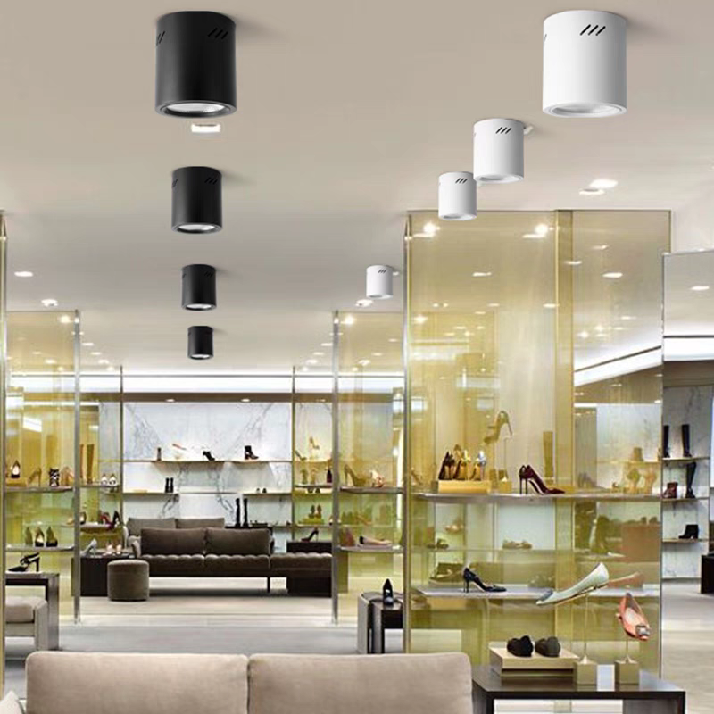 led明装筒灯4寸6寸免开孔吸顶吊装圆形商场过道工程cob天花射灯,淘宝优惠券,粉丝福利购,淘宝优惠卷