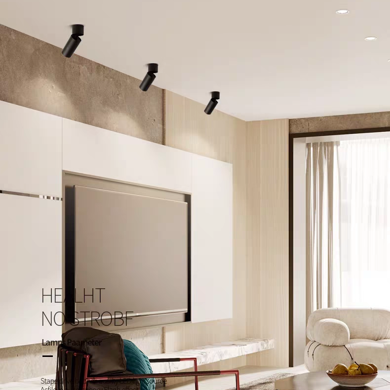 LED明装射灯无主灯客厅背景墙过道吸顶折叠黑光防眩高显色小射灯,淘宝优惠券,粉丝福利购,淘宝优惠卷