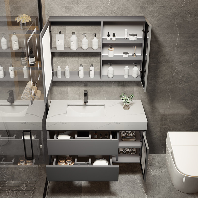法安思定制2021新款岩板洗手盆柜 法安思卡威德朗浴室柜组合