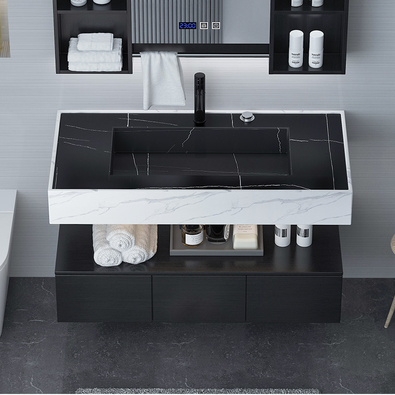 法安思岩板一体盆洗漱台轻奢柜 法安思卡威德朗浴室柜组合