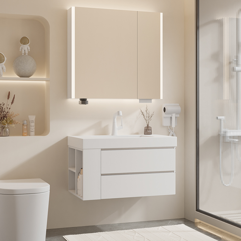 法安思组合岩板陶瓷无缝侧边洗脸盆 法安思卡威德朗浴室柜组合