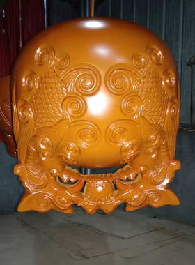 龙雕木鱼多个尺寸整套