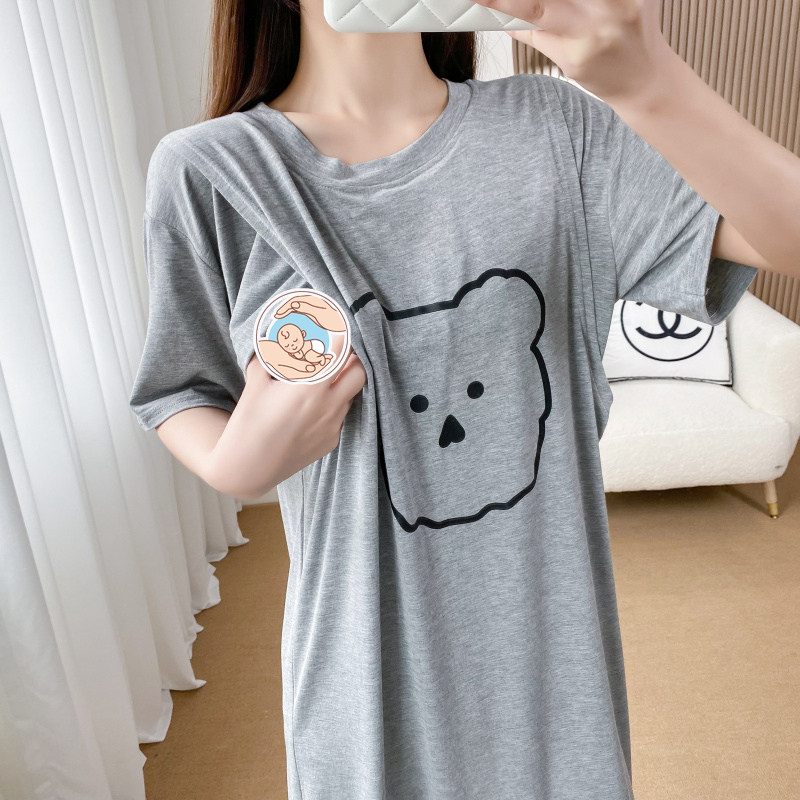 2024孕妇睡衣产后可哺乳睡裙夏季莫代尔薄款女潮妈夏款连衣裙夏装,淘宝优惠券,粉丝福利购,淘宝优惠卷