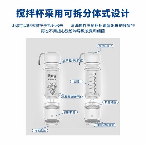 石斛粉玻璃电动搅拌杯新款全自动搅拌杯高颜值搅拌杯电动自动 - 图1