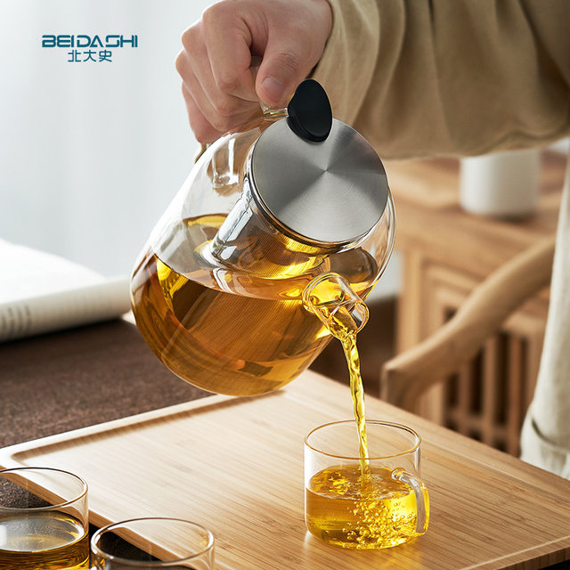 Glass teapot 1.4L teapot stainless steel filter