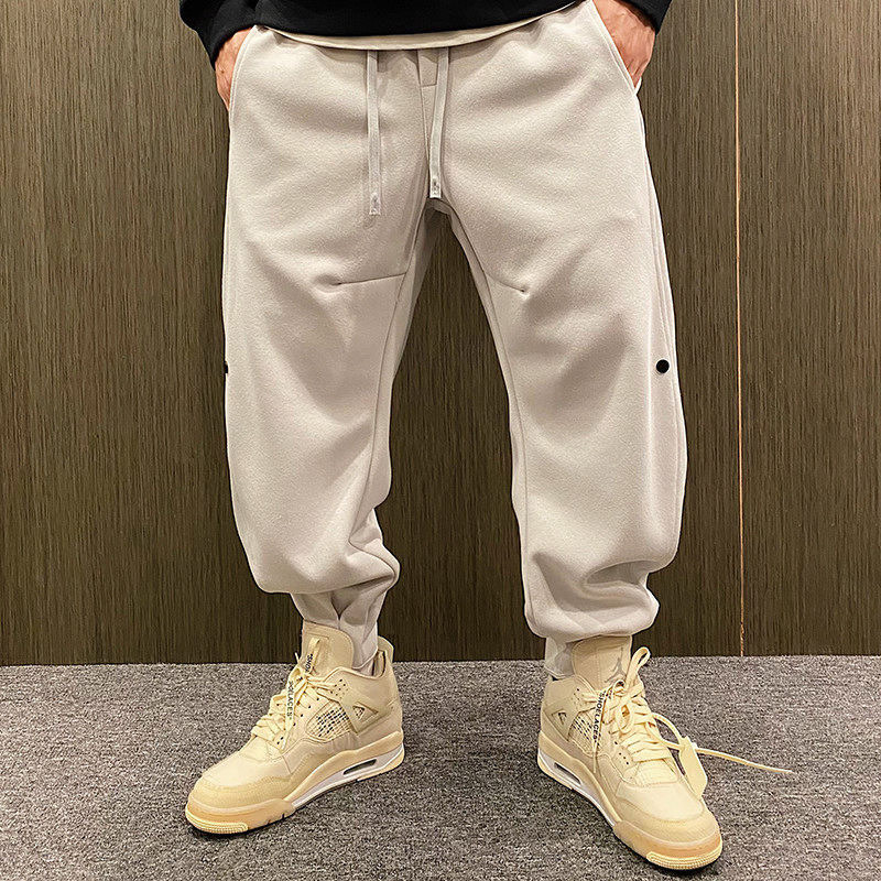 MXD UGLY美式休闲设计感二粒扣束脚弯刀裤松紧腰抽绳运动宽松卫裤,淘宝优惠券,粉丝福利购,淘宝优惠卷