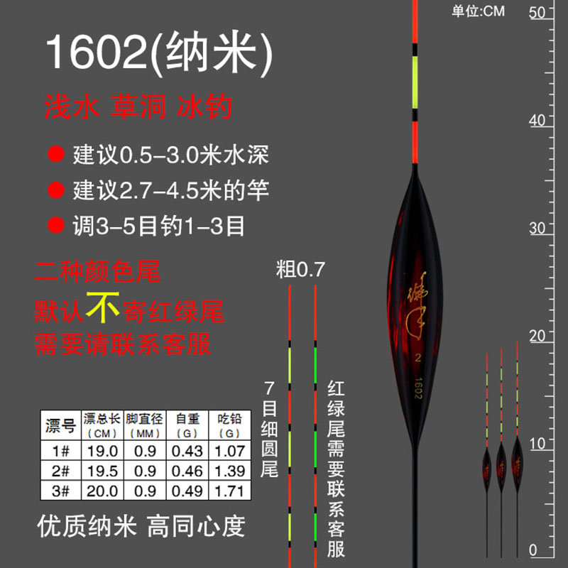 纳米浅水漂短漂鲫鱼漂红绿尾浮漂小鱼漂野钓草洞冰钓漂加粗鲤鱼漂 - 图0