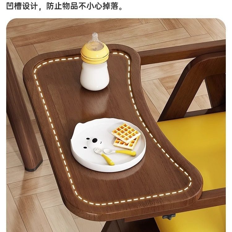 儿童餐椅纯实木宝宝可折叠餐椅家用餐桌吃饭成长座椅简易婴儿椅子 - 图1