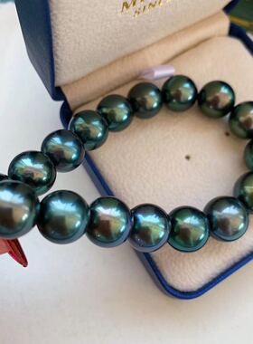 大尺寸孔雀绿极光镜面项链