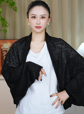 法式慵懒夏薄款针织开衫披肩