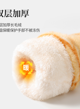可爱酷眼镜猫咪半指翻盖手套