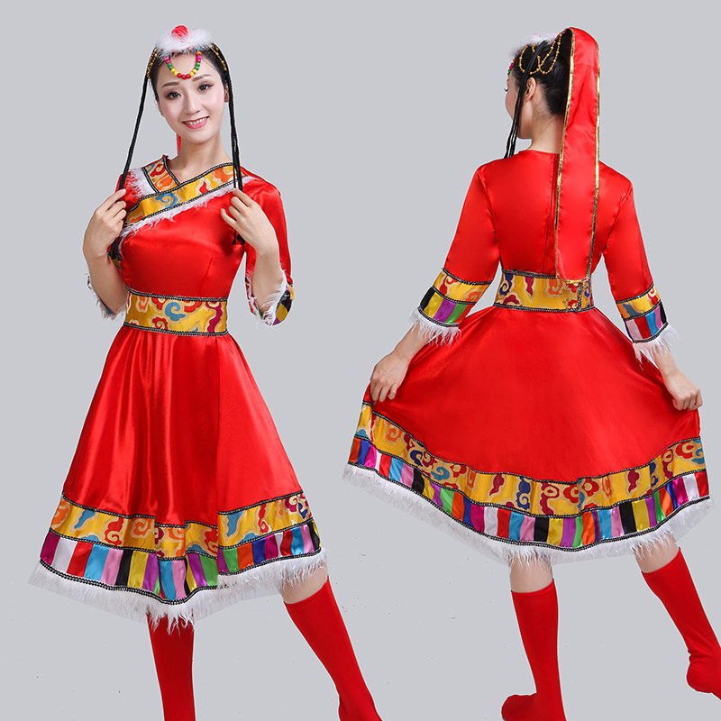 新款藏族舞蹈演出服装少数民族舞台 法缇倩民族服装/舞台装