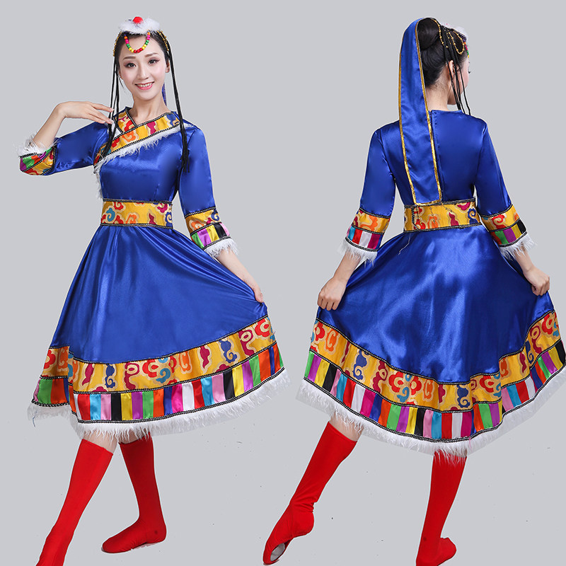 新款藏族舞蹈演出服装少数民族舞台 法缇倩民族服装/舞台装