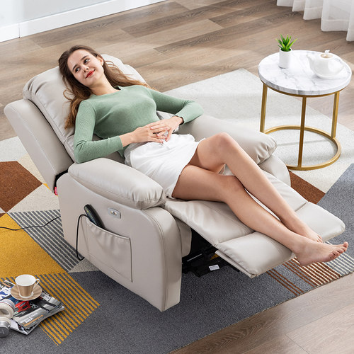 头等太空舱懒人沙发单人多功能电动按摩摇摇躺椅美甲真皮布艺客厅 - 图1