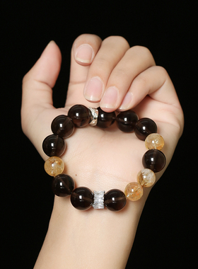 灵机麦玲玲茶晶黄塔晶手链新款高级精致水晶同款送礼女生高颜值