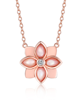 灵机麦玲玲海棠玫瑰金手链耳环戒指项链四件套轻奢小众礼物饰品