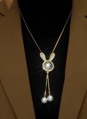 小兔子毛衣链卫衣链项链女