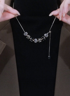 轻奢流苏方块项链女款