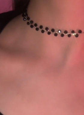 黑色水晶编织项链夏季颈链