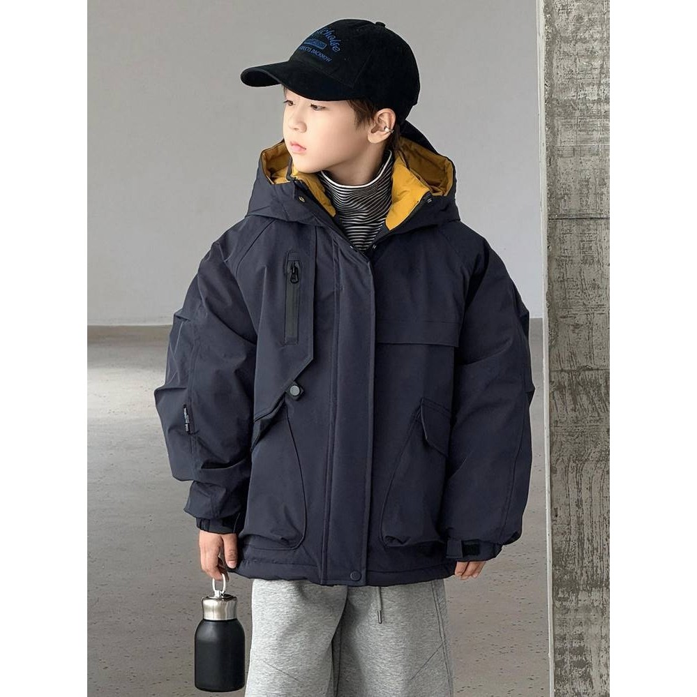 专柜品牌男童冬季棉衣2025新款工装派克男女童加厚连帽中大童冲锋,淘宝优惠券,粉丝福利购,淘宝优惠卷