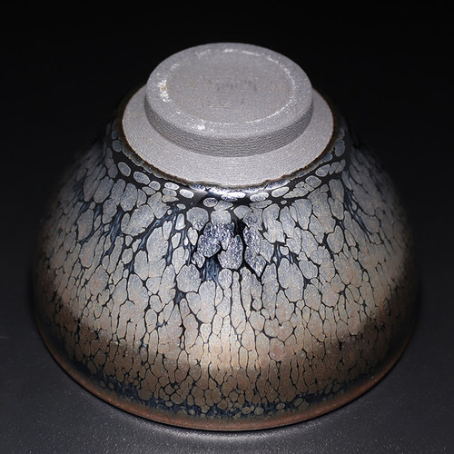 器物志 建盏茶杯 银油滴手工主人杯天目黑瓷茶盏单杯礼盒 - 图2