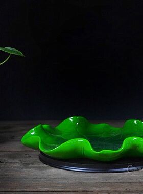 莲花荷叶供盘家用供奉水果盘佛前贡盘财神爷菩萨果碟佛具上贡摆件