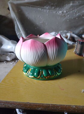 莲花香炉敬神家用供佛陶瓷线香供奉用品插香室内观音佛前佛具摆件