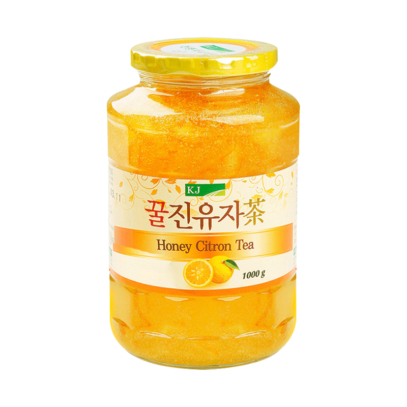 韩国进口KJ凯捷蜂蜜柚子茶1000g瓶装果味茶冲饮原装茶酱饮料-图3