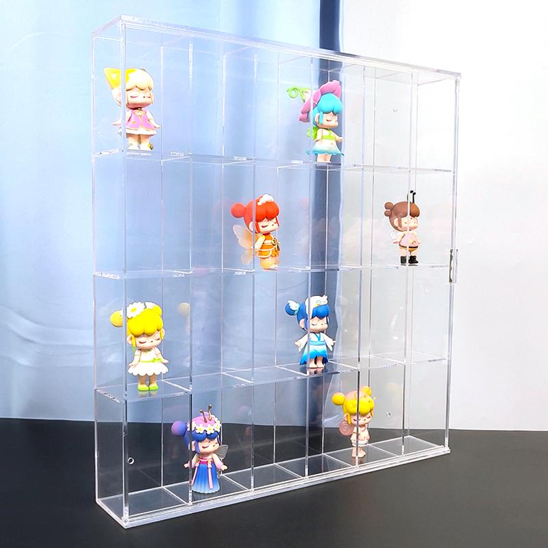 Acrylic transparent lattice figure rack blind box storage box
