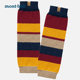 montbell日本2025年冬季户外含羊毛袜套时尚针织条纹保暖腿套女款