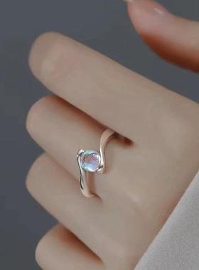 2026月光石戒指女轻奢小众设计食指戒高级感开口指环时尚百搭工厂