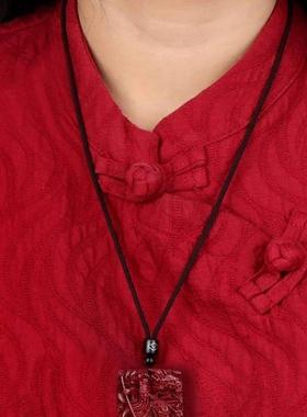 2026朱砂武财神霸气关公吊坠男士项链无事牌关羽关二爷挂坠件礼物