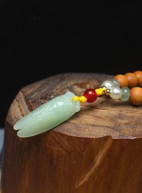 2026印尼柚木芭比檀香木0.8单圈小手串 知了吊坠女款手链佛珠老料