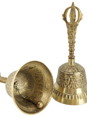 慈缘正堂黄铜复古手摇铃铛会议铃