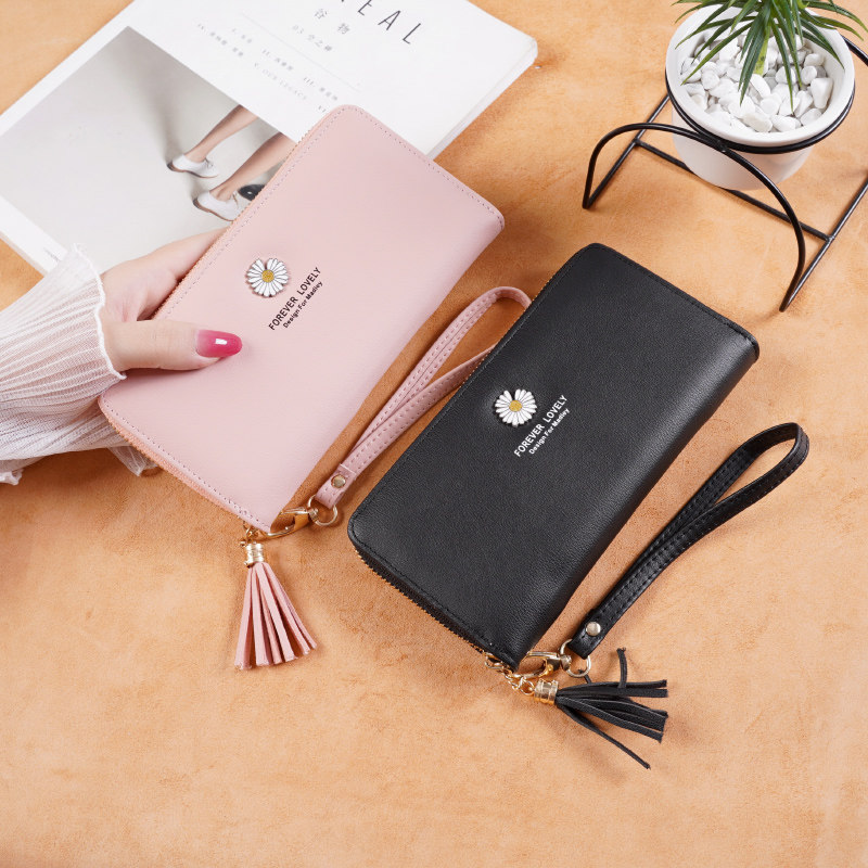 长款女士小雏菊2020新款拉链手机包 钻硕钱包
