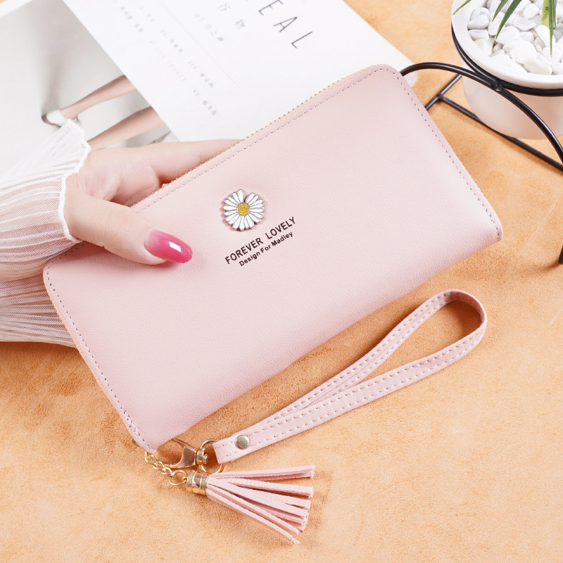 长款女士小雏菊2020新款拉链手机包 钻硕钱包