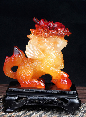 风火麒麟树脂招财中式客厅装饰品