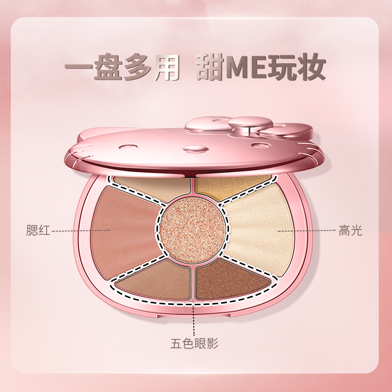colorkey旗舰店colorkey珂拉琪Hello Kitty粉力眼颊盘眼影高光腮红彩妆盘钻石闪3