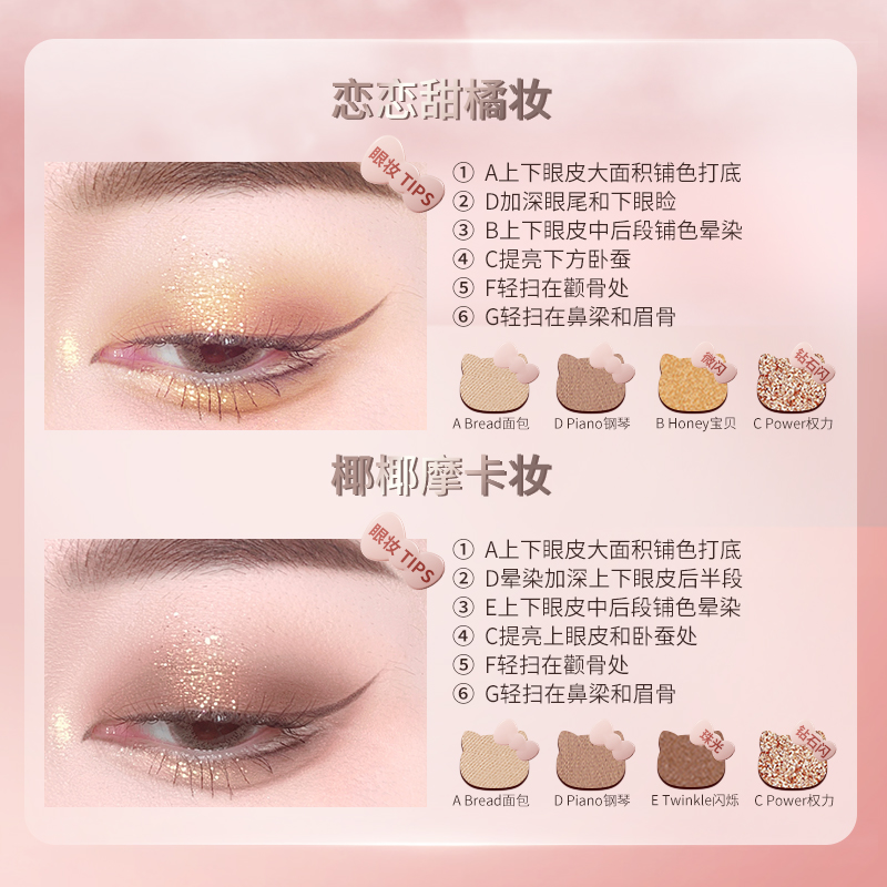 colorkey旗舰店colorkey珂拉琪Hello Kitty粉力眼颊盘眼影高光腮红彩妆盘钻石闪2