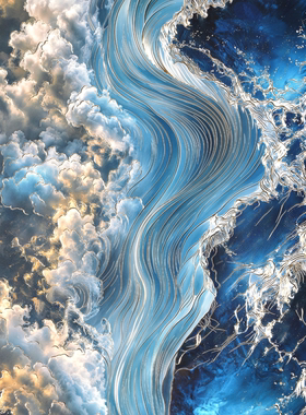 现代抽象铜雕风生水起竖版装饰画