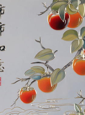 柿柿如意手工铜雕电表箱遮挡画