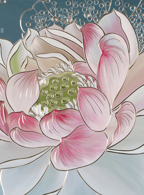 新中式金玉满堂荷花锦鲤铜雕挂画