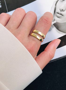 欧美风小众设计大珍珠金属戒指