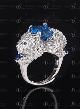 权志龙同款欧美风猫头戒指