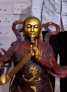 高约90厘米黄铜玄天上帝铜像真武祖师真武大帝像