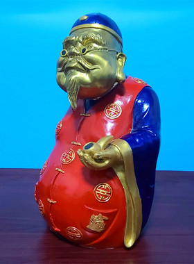 黄铜地主老财铜像摆件经商装饰品营业场所办公室新家开业乔迁礼品