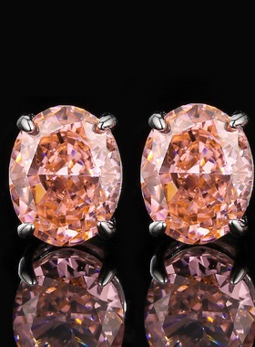 新款铜镀银仿帕帕拉恰吊坠女款项链仿彩宝镶钻椭圆形耳钉开口戒指