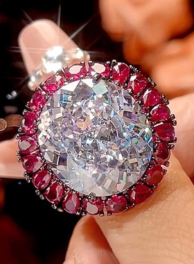 新款铜镀枪黑色仿彩宝镶钻花朵吊坠女款项链仿红宝石耳钉开口戒指