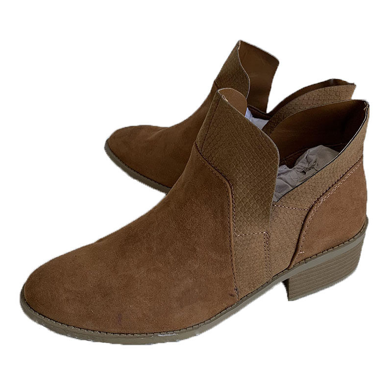 外贸大码女款粗跟短靴及裸靴2024秋冬中筒马丁骑士切尔西靴时装靴,淘宝优惠券,粉丝福利购,淘宝优惠卷