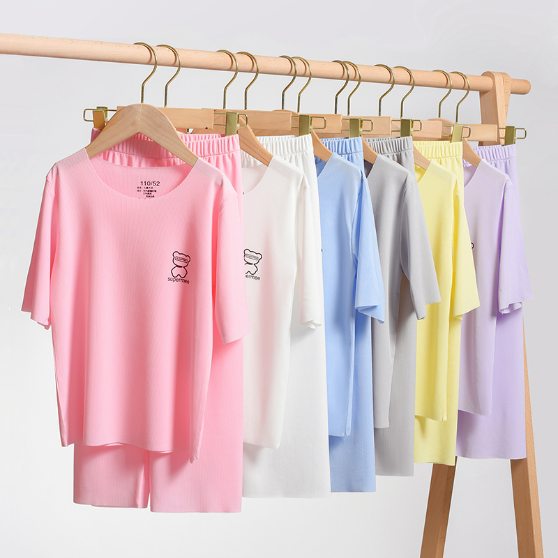 儿童睡衣冰丝夏季薄款男童女童家居服春秋女孩大童空调服男孩夏款_宝贝兜兜站_童装/婴儿装/亲子装-第4张图片-提都小院